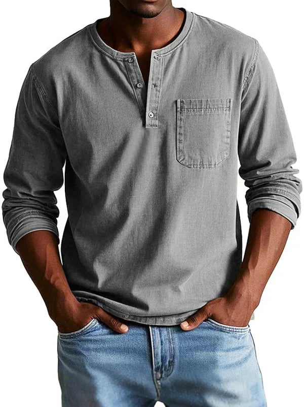 Nordholm Stockholm™ | Långärmad Casual Henley-tröja