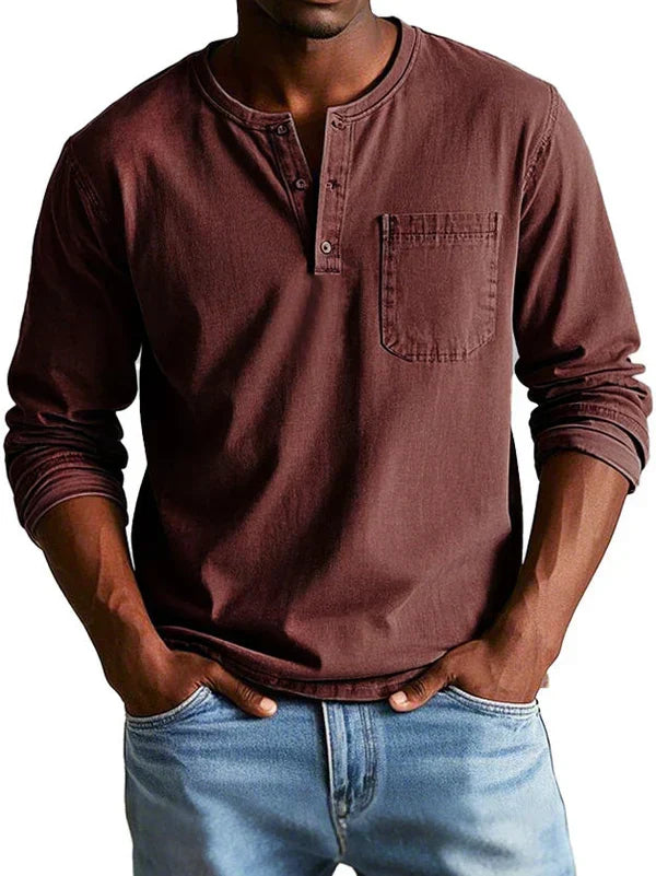 Nordholm Stockholm™ | Långärmad Casual Henley-tröja