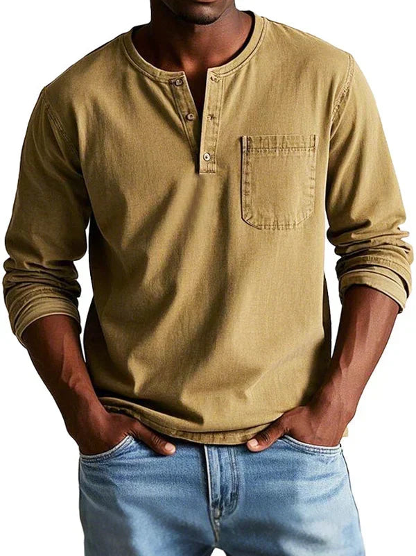 Nordholm Stockholm™ | Långärmad Casual Henley-tröja