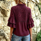 Vintageblus Med Blommönster