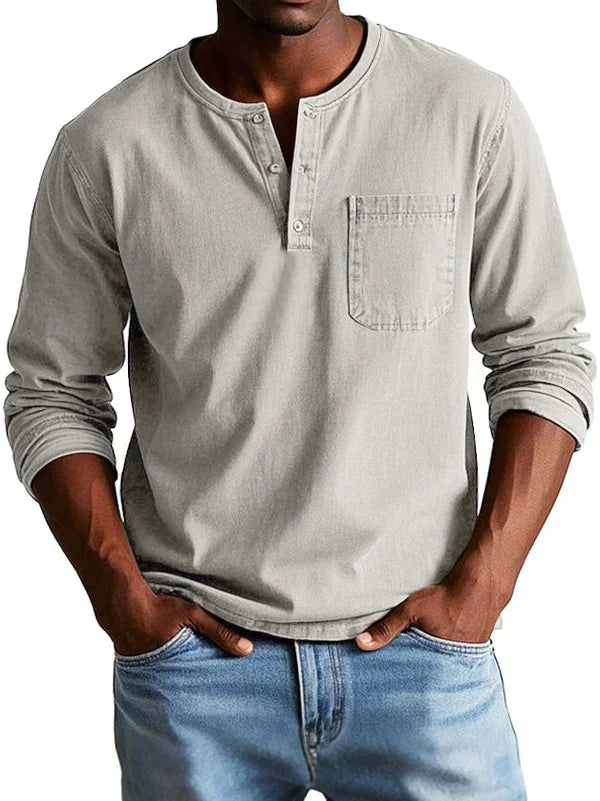 Nordholm Stockholm™ | Långärmad Casual Henley-tröja