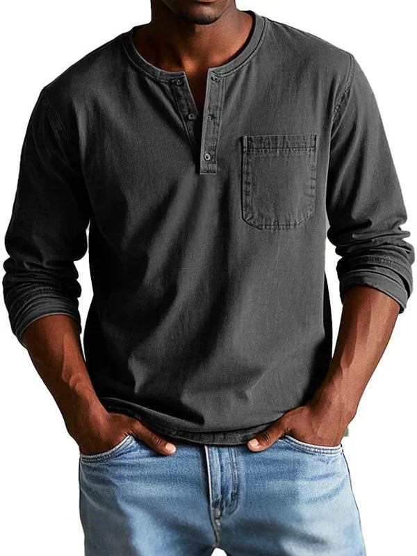Nordholm Stockholm™ | Långärmad Casual Henley-tröja