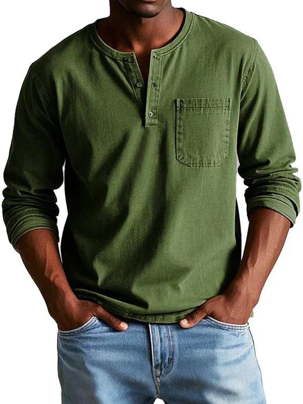 Nordholm Stockholm™ | Långärmad Casual Henley-tröja