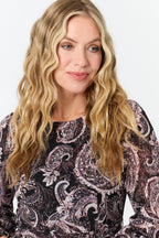 Paisley Tie Waist Layered Maxi Dress