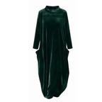 Velvet Midi Cocoon Dress for Women with Convenient Pockets