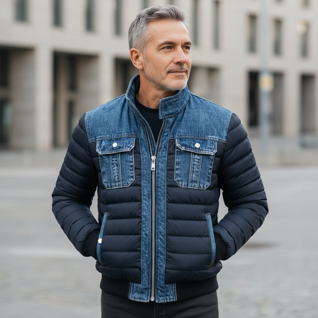 Jori™ | Stilig Vadderad Denimjacka