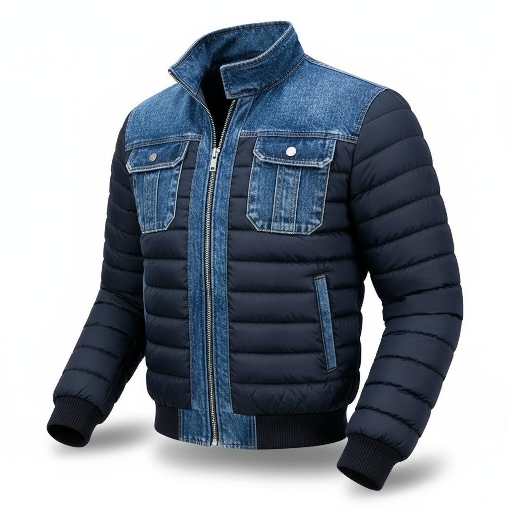 Jori™ | Stilig Vadderad Denimjacka
