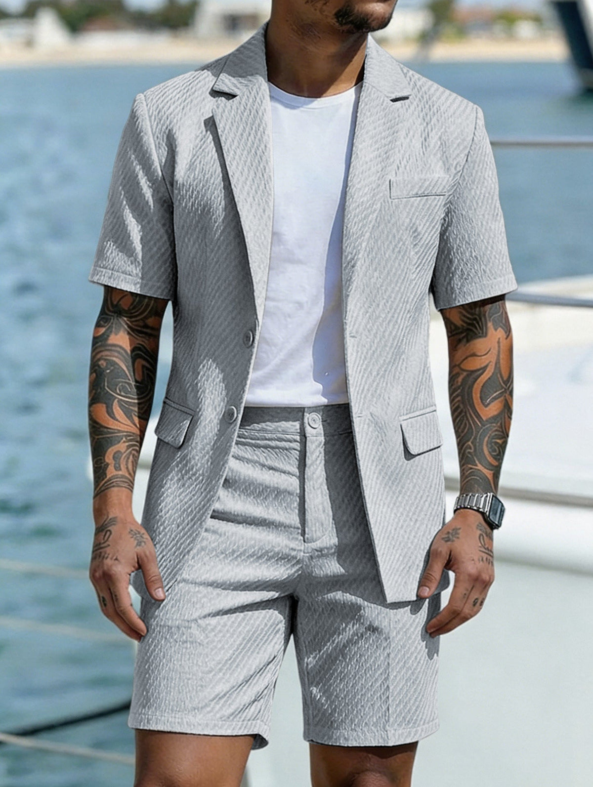 Nordholm Stockholm™ | Premium Men's Summer Set with Blazer and Shorts