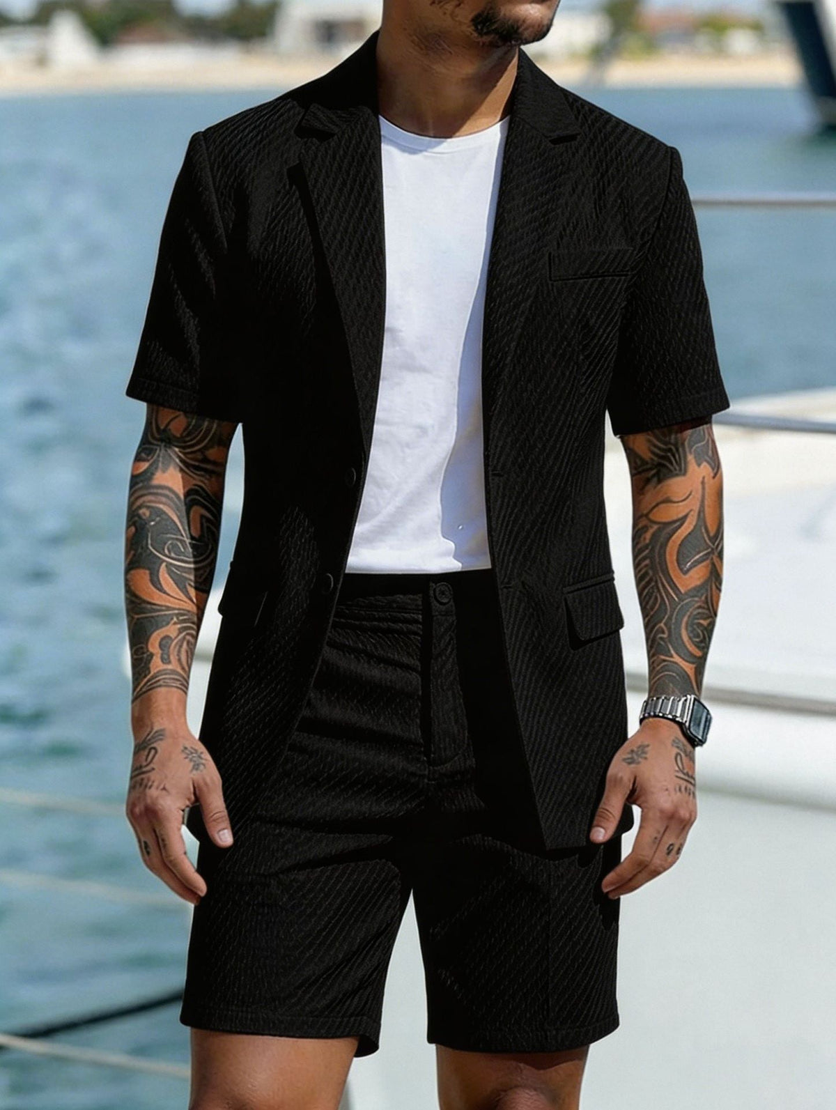 Nordholm Stockholm™ | Premium Men's Summer Set with Blazer and Shorts