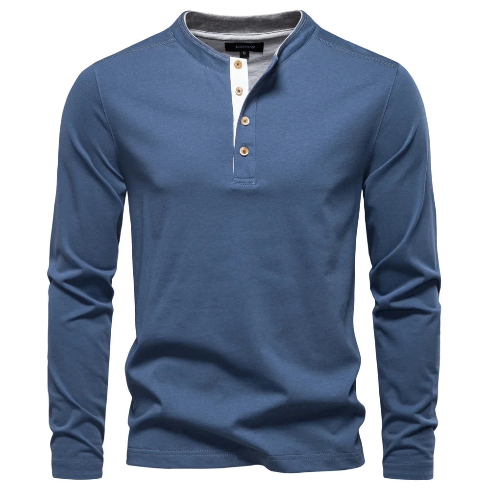 Beeckhoven™ | Långärmad Henley Skjorta för Herr