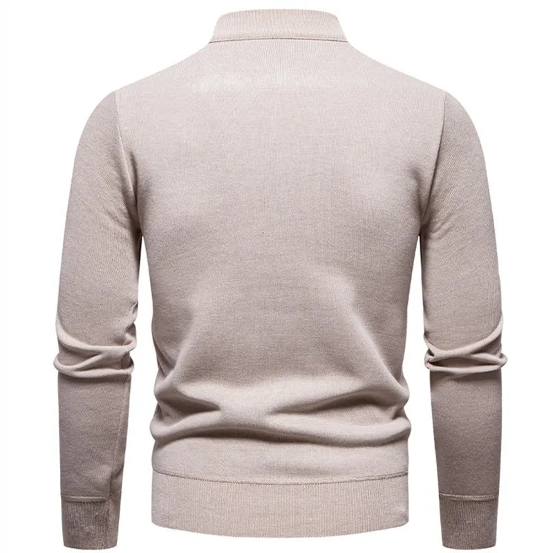 Beeckhoven™ | Casual Stickad Tröja med Halv Dragkedja
