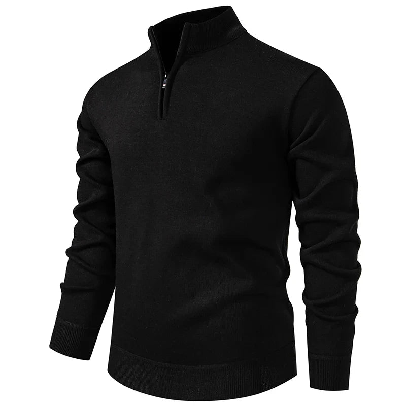 Beeckhoven™ | Casual Stickad Tröja med Halv Dragkedja
