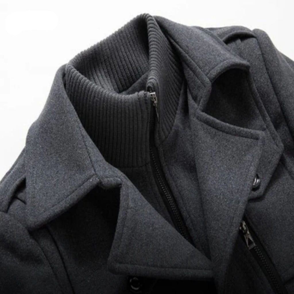 Icone™ WinterCoat: Lyxig Dubbel Krage Stilren Vinter Trenchcoat
