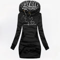 Lång Hoodie Klänning Heartbeat