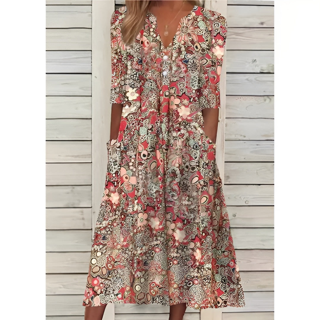 Beeckhoven™ | Blommönstrad Sommarklänning för Damer