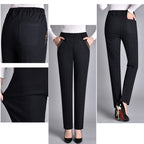 Damjeans med sidofickor och elastisk midja